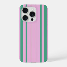 Green Stripes and Soft Pink iPhone 15 Pro Case iPhone 15 Proケース