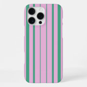 Green Stripes and Soft Pink iPhone 16 Pro Max Case iPhoneケース (裏面)
