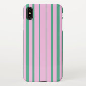 Green Stripes and Soft Pink iPhone XS Max Case iPhoneケース (裏面)