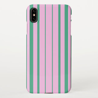 Green Stripes and Soft Pink iPhone XS Max Case iPhone XS Maxケース