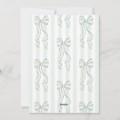 Green Stripes Bow Christmas Photo Card シーズンカード (裏面)