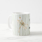Green Stripes Dragonfly Dreams コーヒーマグカップ (正面左)