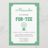 Green Stripes Golf 40th Birthday 招待状 (正面)
