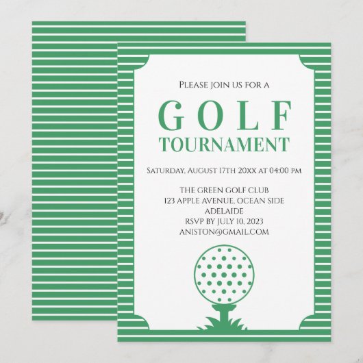 Green Stripes Golf Tournament 招待状 (正面/裏面)
