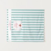 Green Stripes Logo Table Pop Up Shop Vendor Runner タペストリー (正面(横))