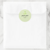 Green Stripes Matcha Baby Shower  ラウンドシール (バッグ)
