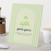 Green Stripes Matcha Baby Shower Diaper Raffle  台座サイン (インサイチュ)
