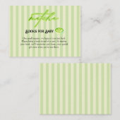 Green Stripes Matcha Books for Baby  エンクロージャーカード (正面/裏面)