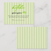 Green Stripes Matcha Diaper Raffle Enclosure Card エンクロージャーカード (正面/裏面)