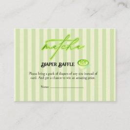 Green Stripes Matcha Diaper Raffle Enclosure Card エンクロージャーカード