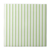 Green Stripes Pattern Minimal Modern Spring Summer タイル (正面)