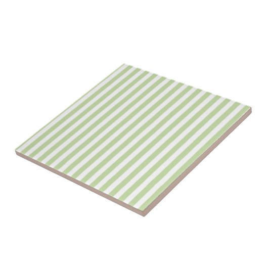Green Stripes Pattern Minimal Modern Spring Summer タイル (側面)