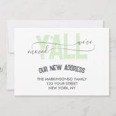 Green Stripes We Moved Y'all Moving Announcement 招待状 (正面)