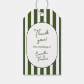 Green Stripes Wedding ギフトタグ (正面)