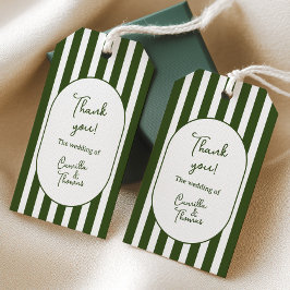 Green Stripes Wedding ギフトタグ
