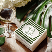Green Stripes Wedding スタンダードカクテルナプキン
