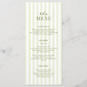 Green Stripes Wedding Menu メニュー (正面)