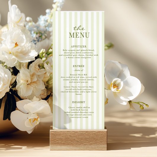 Green Stripes Wedding Menu メニュー