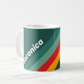 Green Stripes with Name コーヒーマグカップ (正面左)