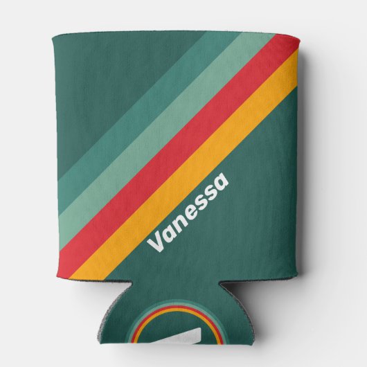 Green Stripes with Name 缶クーラー (裏面)