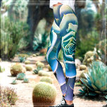 Green succulent cacti photo simple modern stylish レギンス<br><div class="desc">Succulent lovers rejoice! If you love cacti, these are for you. Work out, run errands, or just hang out in these super stunning, graphic photography leggings of a green & purple blue giant cactus. So unique, you’ll never have to worry about any copycats! Add a solid black top for the...</div>