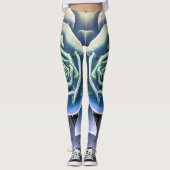 Green succulent cacti photo simple modern stylish レギンス (正面)