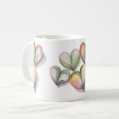 Green succulent heart mug コーヒーマグカップ (正面左)