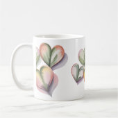 Green succulent heart mug コーヒーマグカップ (左)