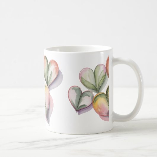 Green succulent heart mug コーヒーマグカップ (右)