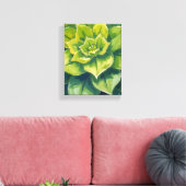 Green Succulent Plant Painting キャンバスプリント (インサイチュ (リビング))