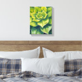 Green Succulent Plant Painting キャンバスプリント (インサイチュ (寝室))