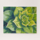 Green Succulent Plant Painting ジグソーパズル (横)