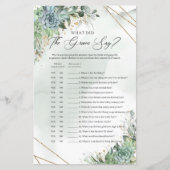 Green Succulents金ゴールドフレーム新郎は何と言った (正面)