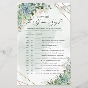 Green Succulents金ゴールドフレーム新郎は何と言った