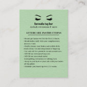 GREEN Suedeまつ毛ブラウバーアフターケアの手順 名刺 (正面)