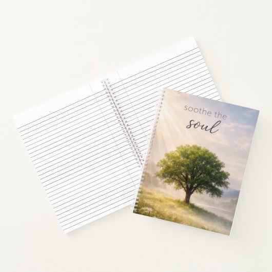 Green Summer Tree With Quote ノートブック (内部)