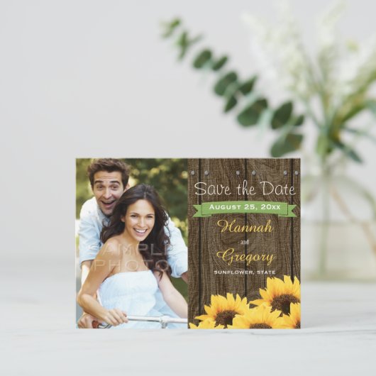 GREEN SUNFLOWER素朴日付はがきを保存 案内ポストカード (スタンド正面)