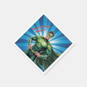 Green Superhero Boys Birthday Party スタンダードカクテルナプキン (角)