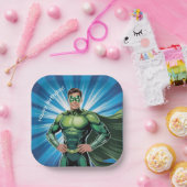 Green Superhero Boys Birthday Party ペーパープレート (パーティー)