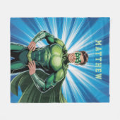 Green Superhero Boys Birthday Party Gift フリースブランケット (正面(横))