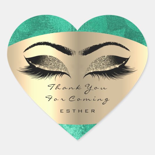 Green Sweet 16th来の名前に感謝ハート ハートシール (正面)