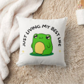 Green Sweet Cute Simple Frog Character Pillow クッション (ブランケット)