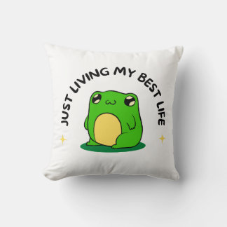 Green Sweet Cute Simple Frog Character Pillow クッション