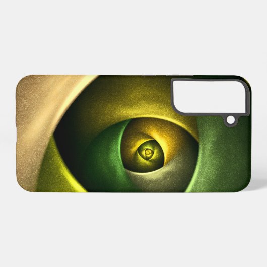 Green Swirl Floral Modern Abstract Art Pattern #23 Samsung Galaxyケース (裏面横)