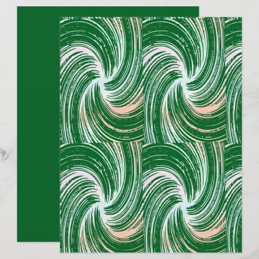 Green swirl Scrapbook Paper (正面/裏面)