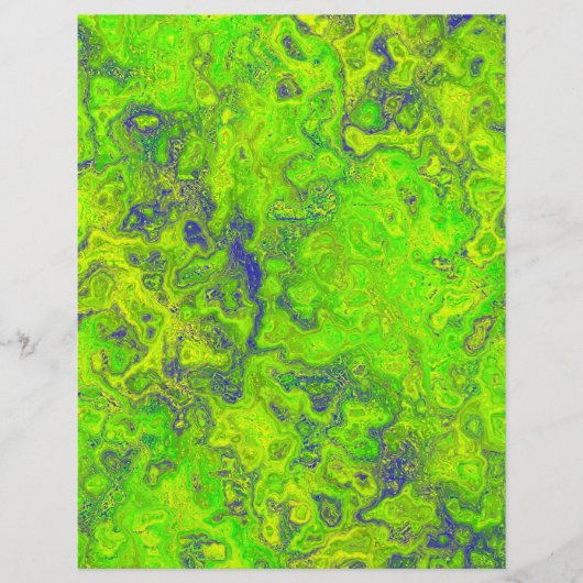 Green Swirly Marble Scrapbook Paper 2-Sided Page (正面)