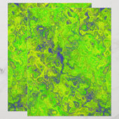 Green Swirly Marble Scrapbook Paper 2-Sided Page (正面/裏面)