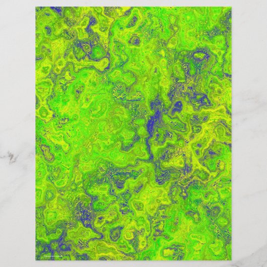 Green Swirly Marble Scrapbook Paper 2-Sided Page (裏面)