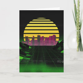Green Synthwave Greetingsカード シーズンカード