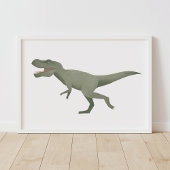 Green T Rex Dinosaur Kids Room Poster ポスター